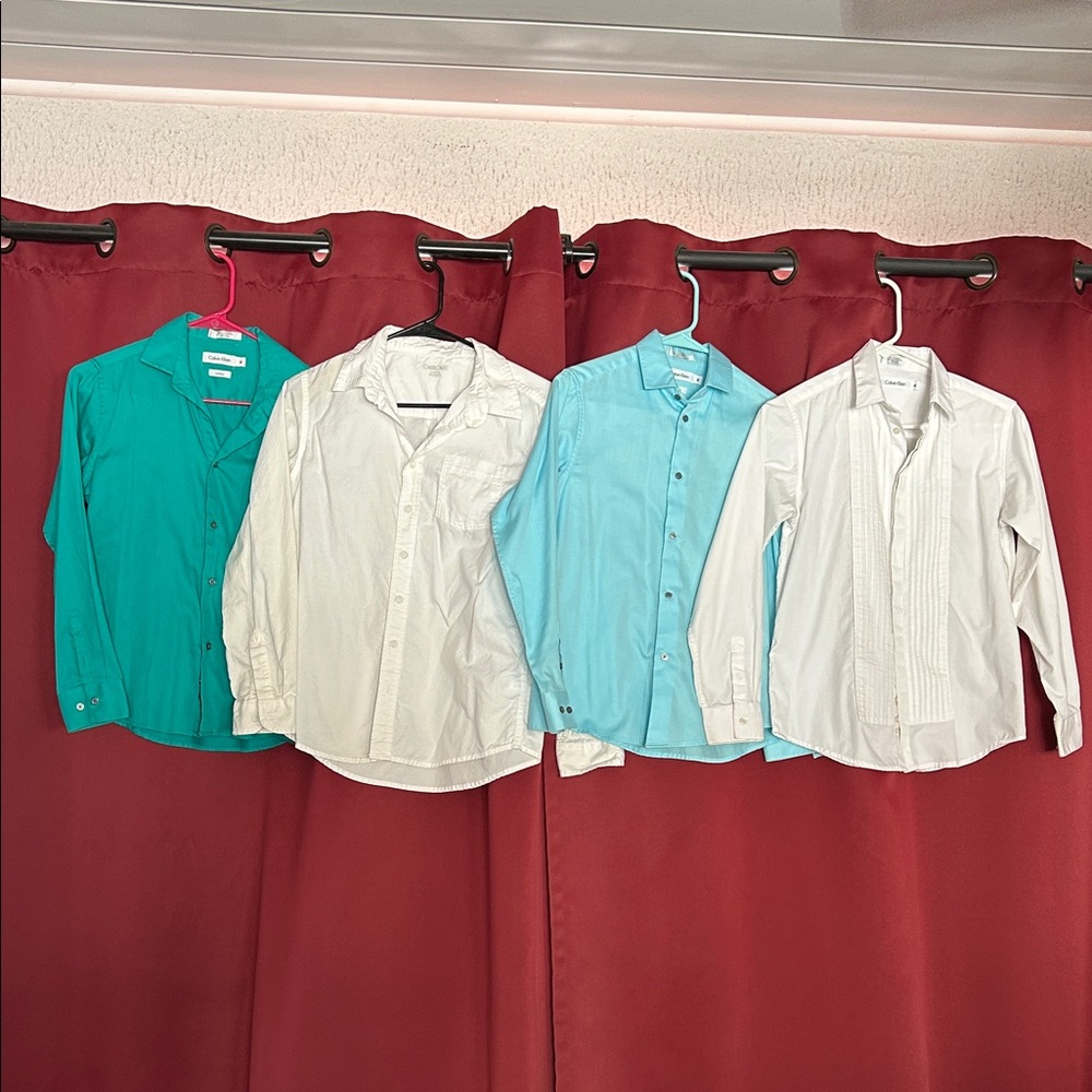 Calvin Klein/Cherokee Kids Button Down Shirts - Teal, White, Light Blue